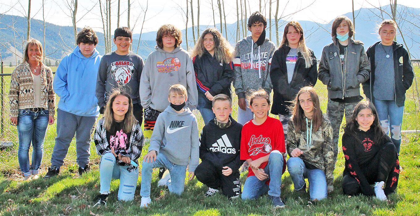 April Gabler’s sixth-grade class at Arlee’s Middle School